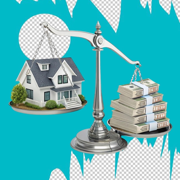 Scale balancing legal books and a house miniature, representing fair debt negotiation and housing protection.