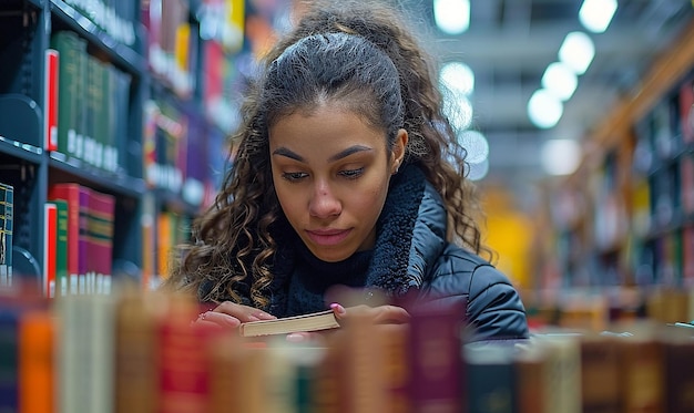 A student studying diligently in a library, surrounded by books and with a focused expression, highlighting the importance of dedication and preparation in academics.