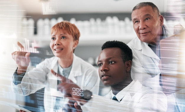 A diverse group of researchers collaborating in a modern lab, with equipment and data visible. The image emphasizes teamwork, innovation, and the application of knowledge in real-world research scenarios.