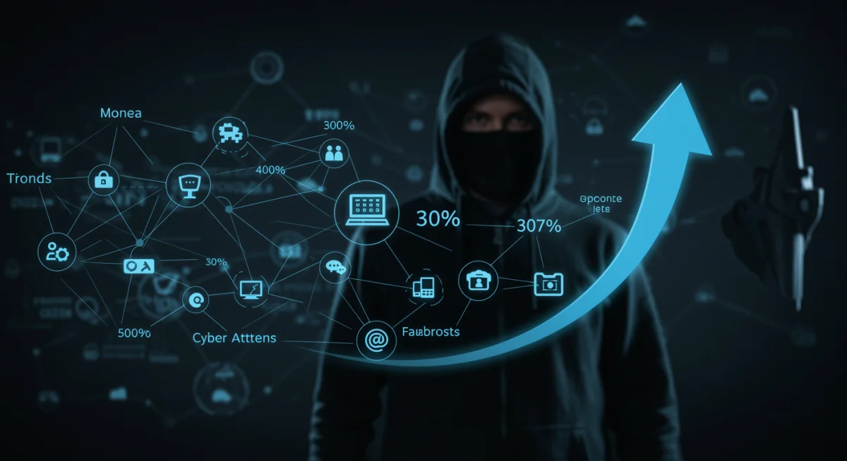 Graph showing 30 percent increase in cyber attacks
