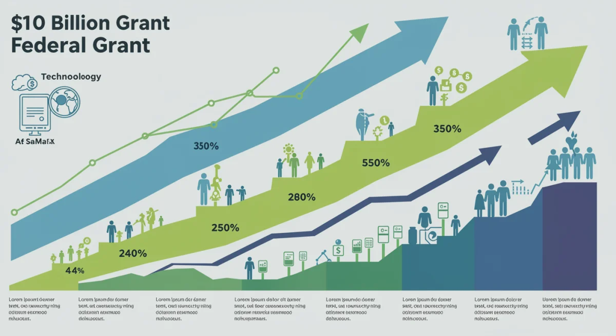 Infographic detailing federal grant allocation across key sectors for small businesses