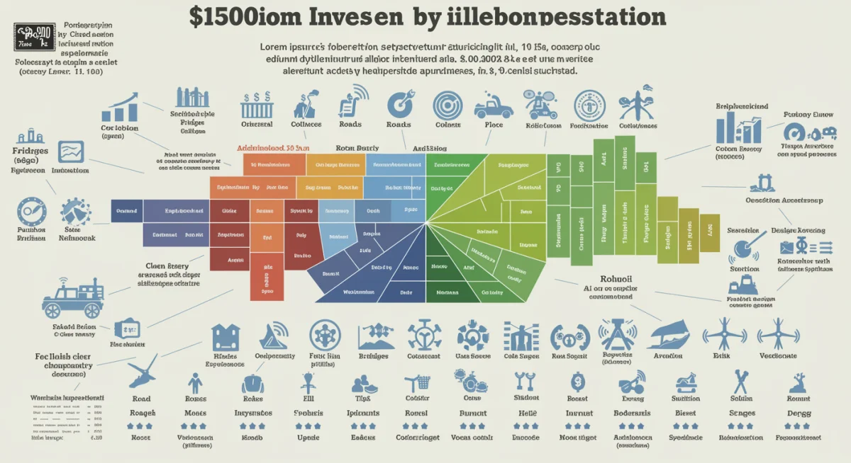 Infographic detailing the 0 billion federal infrastructure bill allocation by sector