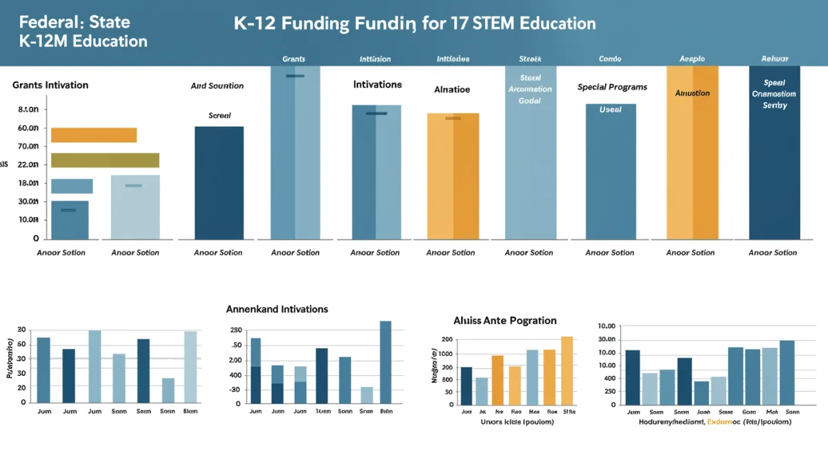 Infographic depicting federal and state STEM education funding breakdown