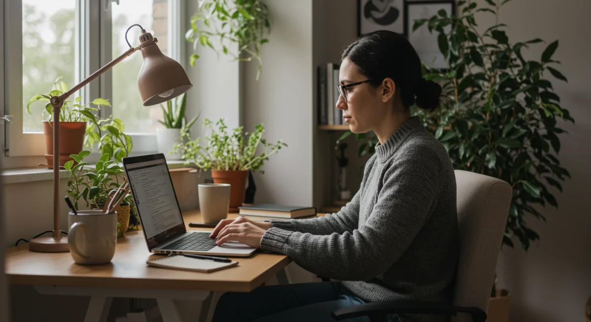 Productive home office setup for remote work