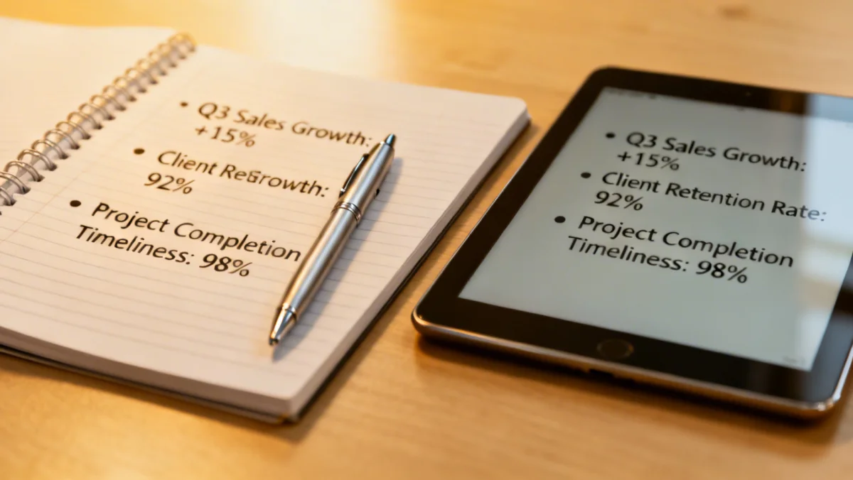 Detailed documentation of professional achievements for performance review