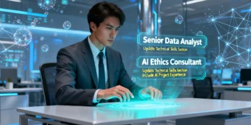 Professional using AI interface for job search automation