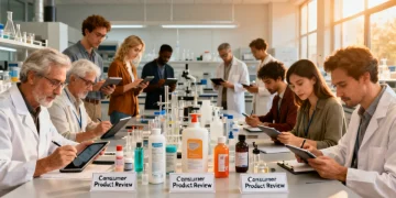 Consumers testing products in a lab setting under new federal regulations.