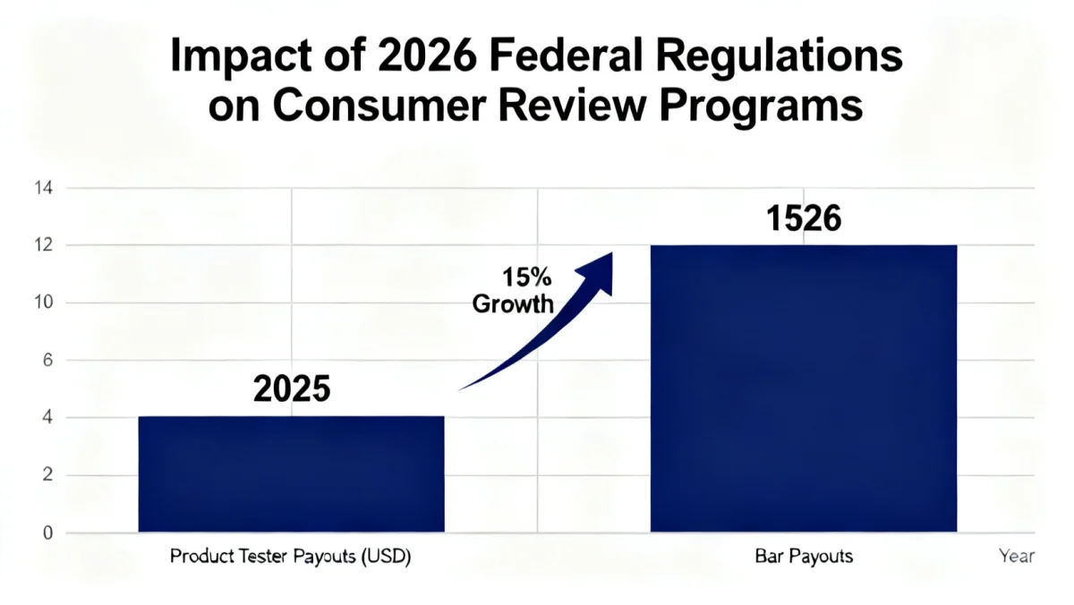 Bar chart illustrating a 15% increase in product testing payouts.