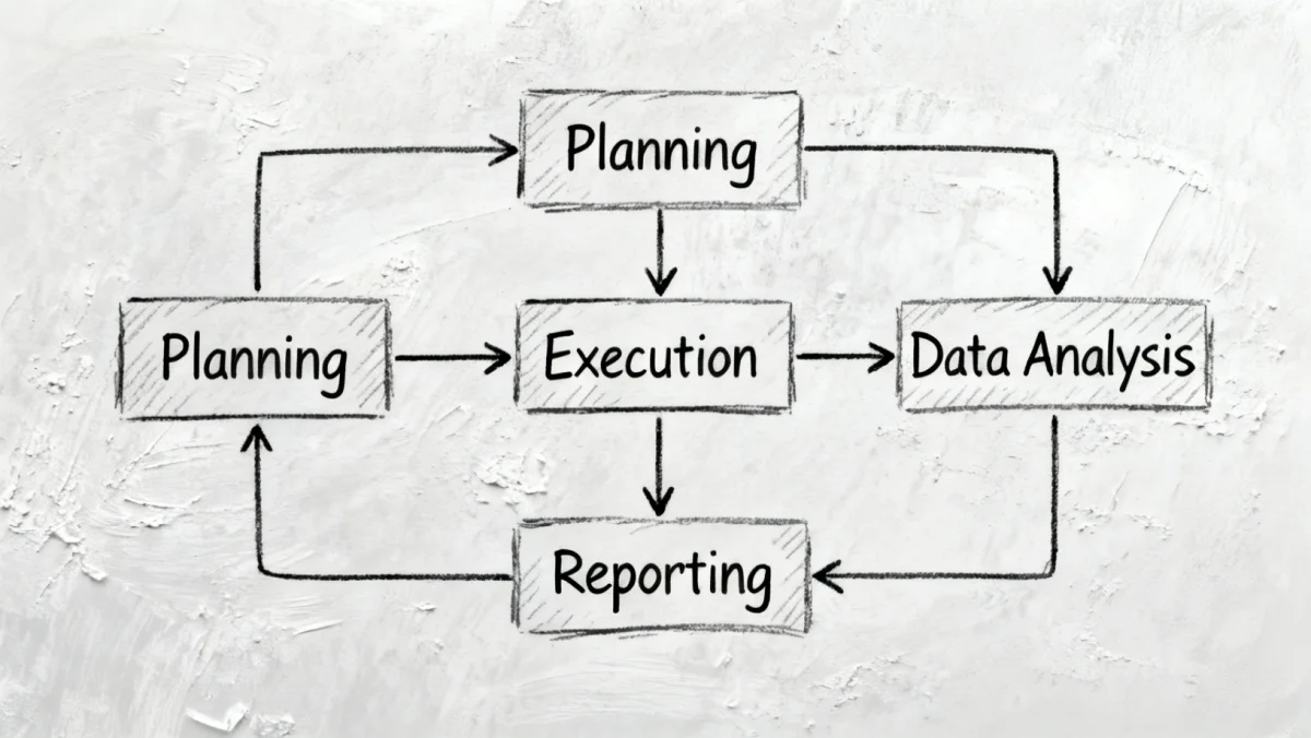 Flowchart depicting a streamlined product testing process and methodology