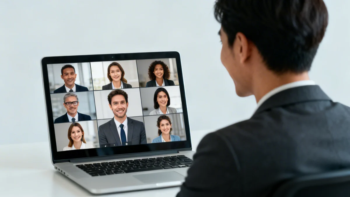 Candidate confidently engaging in a virtual job interview