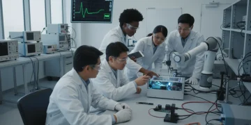 Engineers conducting rigorous product safety tests in a state-of-the-art laboratory for compliance in 2026.