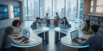 Students using online learning platforms for higher education in 2026