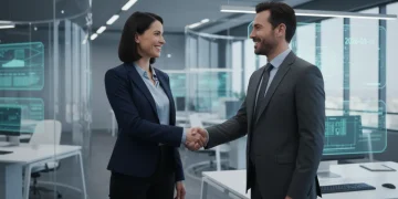 Professional woman shaking hands with interviewer after successful job interview in 2026