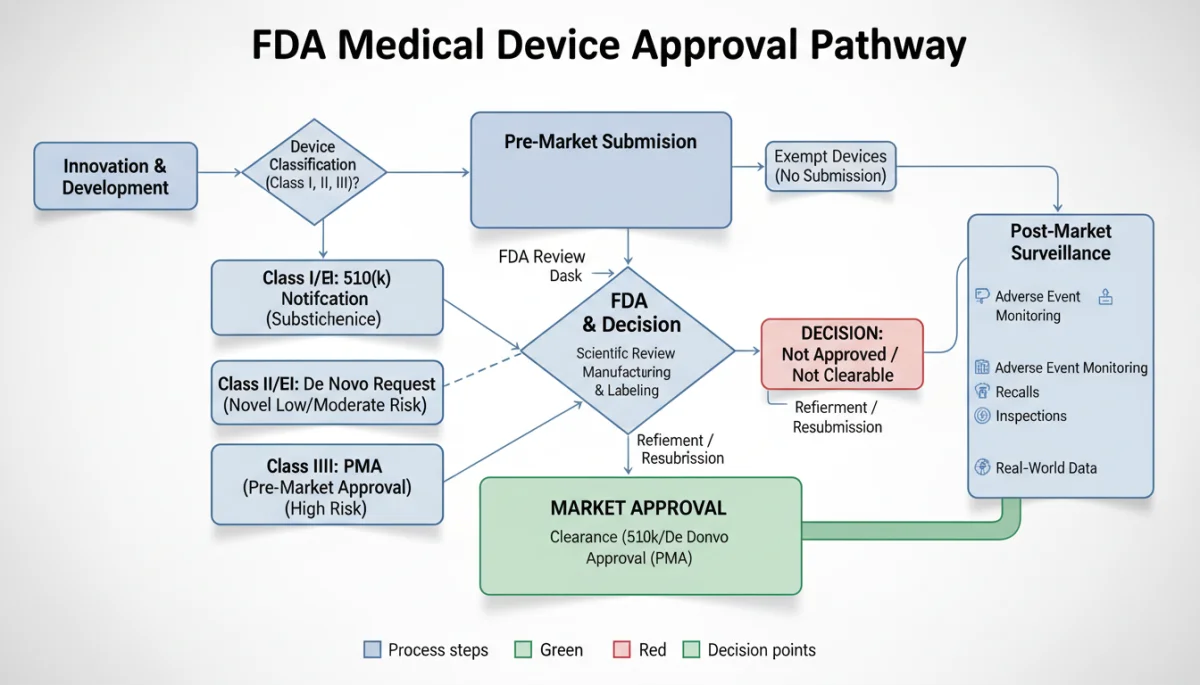 FDA medical device approval process flowchart
