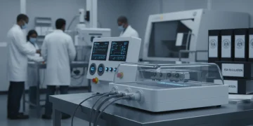 Medical device undergoing rigorous testing in a laboratory with FDA regulations oversight