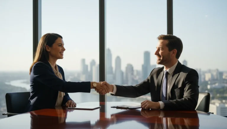 Professional woman shaking hands after successful salary negotiation in 2026